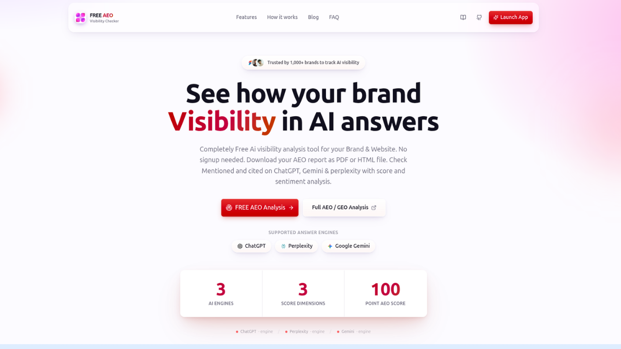AEO TOOL web app — Web App project preview